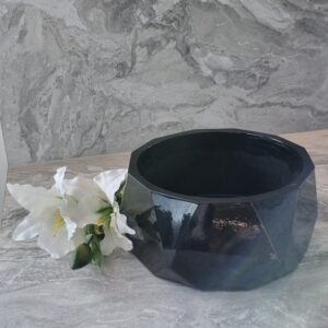 kapų vazonas juodos saplvos